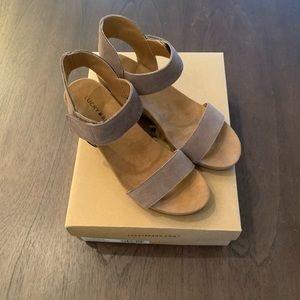 Lucky Brand Taupe Kamilia Wedge Sandals